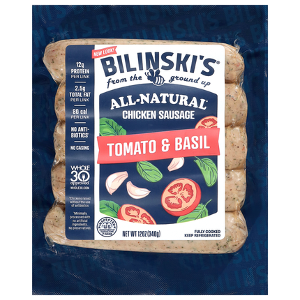 Bilinski's Sausage, Chicken, Tomato & Basil 12 OZ NO PORK