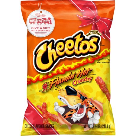 Cheetos Crunchy FLAMIN HOT LIMON Chips Flavor Snacks, 8.5 oz (4