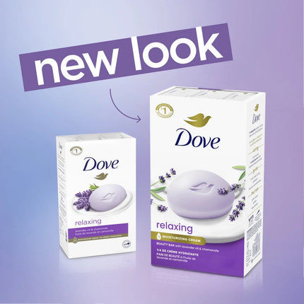 Dove Beauty Bar Women'S Bath Soap Relaxing Lavender Oil & Chamomile, 3.75 Oz 8 Bars