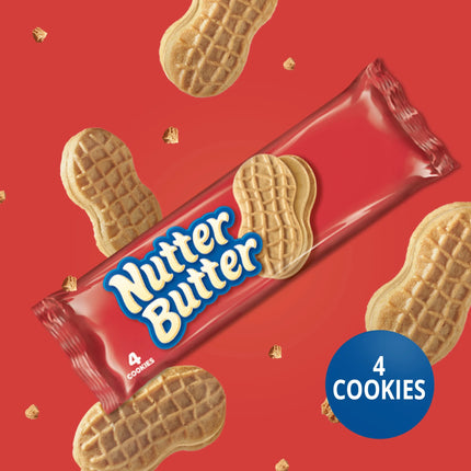 NUTTER BUTTER Peanut Butter Sandwich Cookies, 10 Snack Packs (4 Cookies per Pack)
