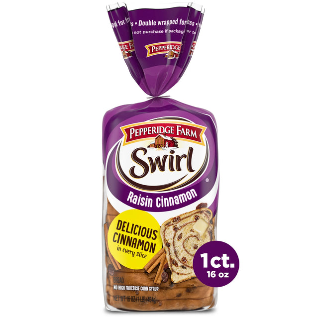 Pepperidge Farm Raisin Cinnamon Swirl Breakfast Bread, 16 Oz Loaf