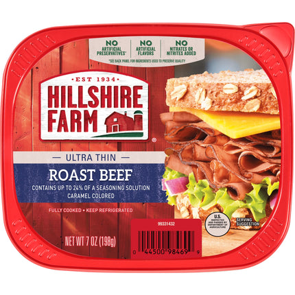 Hillshire Farm Ultra Thin Sliced Roast Beef Deli Lunch Meat, 7 Oz Plastic Tub