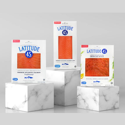 Latitude 45 Cold Smoked Gravlax Style Atlantic Salmon, 4 Oz