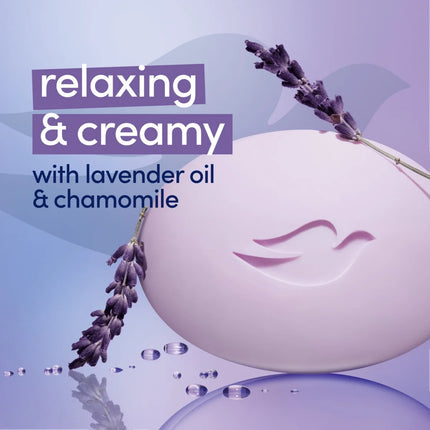 Dove Beauty Bar Women'S Bath Soap Relaxing Lavender Oil & Chamomile, 3.75 Oz 8 Bars