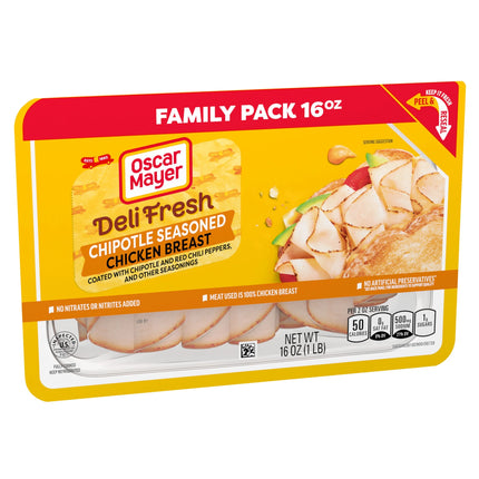 Oscar Mayer Deli Fresh Chipotle Seasoned Sliced Chicken Breast Deli Lunch Meat, 16 Oz Package