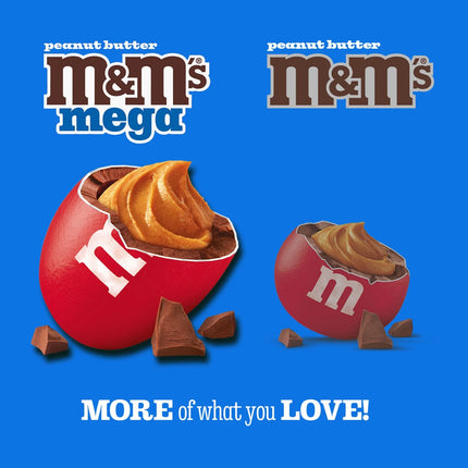M&M'S Mega Peanut Butter Chocolate Candy, Sharing Size- 8.6 Oz Bag