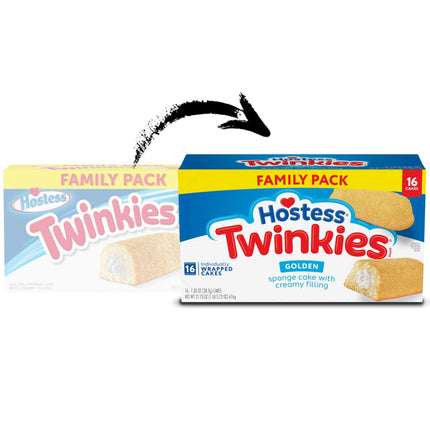 Hostess Twinkies Snack Cakes, Golden Sponge Cake with Crème Filling, 21.73 Oz Box (16 Count)