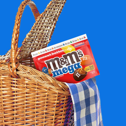 M&M'S Mega Peanut Butter Chocolate Candy, Sharing Size- 8.6 Oz Bag