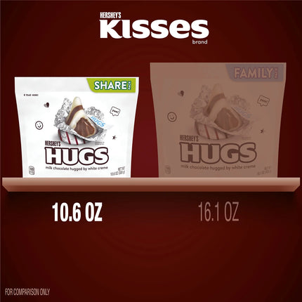 Hershey'S Hugs Milk Chocolate and White Creme Candy, Share Pack 10.6 Oz