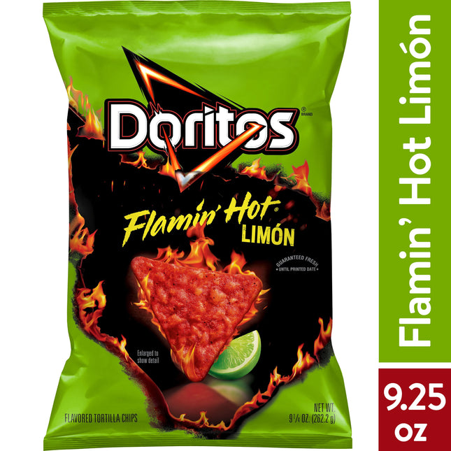 Doritos Flamin' Hot Limon Flavored Tortilla Chips, 9.25 Oz Bag