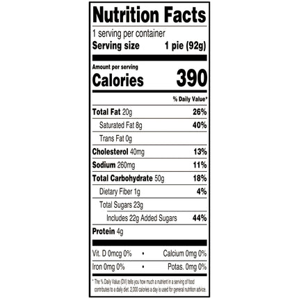 Freshness Guaranteed 4" Mini Pecan Pie, 3.25 Oz, 1 Count, Baked, Paperboard Box, Shelf Stable