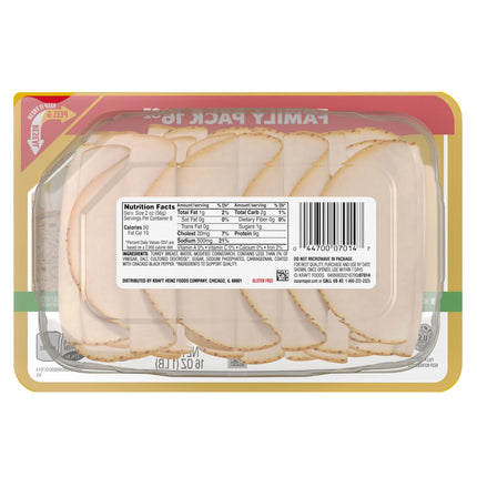 Oscar Mayer Deli Fresh Cracked Black Pepper Sliced Turkey Breast Deli Lunch Meat Family Size, 16 Oz Package