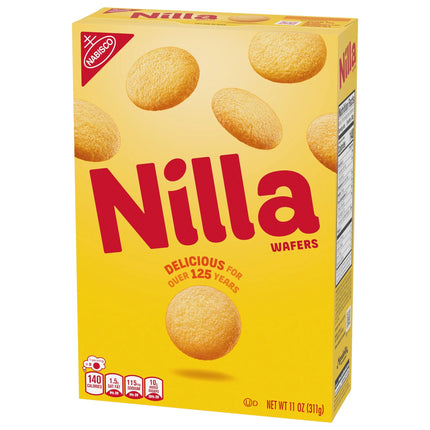 NILLA Wafers Cookies, Crunchy Vanilla Wafers, Baked, 11 Oz Shelf Stable Plastic Cardboard Box