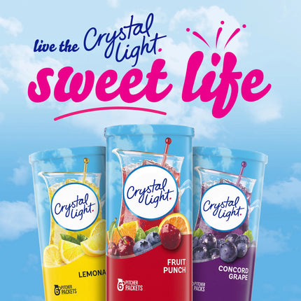 Crystal Light Fruit Punch Sugar Free Drink Mix Caffeine Free, 6 Ct Pitcher Packets