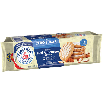 VOORTMAN Bakery Zero Sugar Iced Almonette Cookies 8 Oz