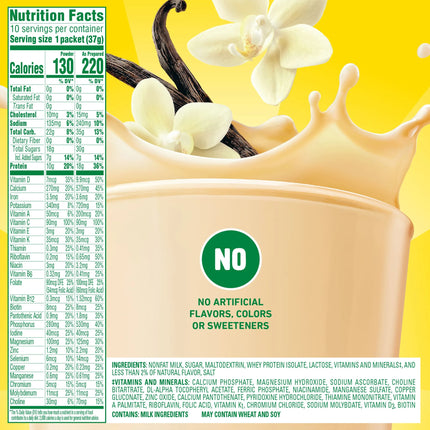 Carnation Breakfast Essentials Powder High Protein Nutritional Shake Drink Mix Packets, Classic French Vanilla, 10 Count