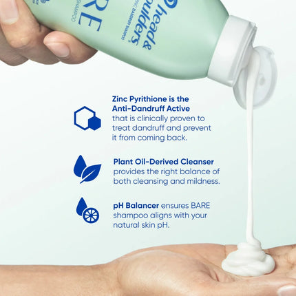 Head and Shoulders Bare Pure Clean Dandruff Shampoo, Anti-Dandruff Treatment, 13.5 FL Oz