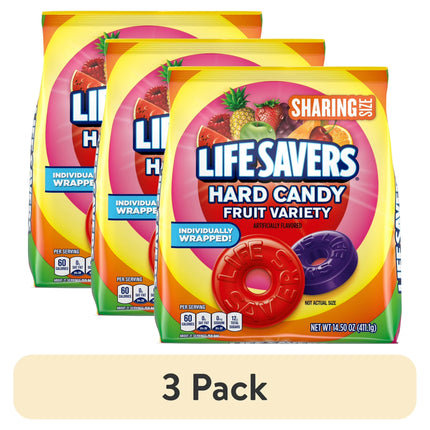Life Savers Hard Candy Fruit Variety Candy Bag, Sharing Size, 14.5 Oz, 108 Ct