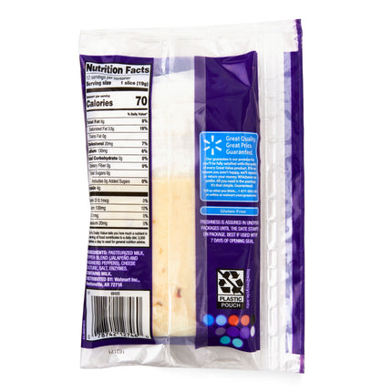 Great Value Hot Jalapeno & Habanero Jack Deli Style Sliced Cheese, 8 Oz Package, 12 Slices