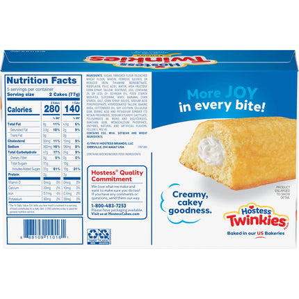 Hostess Twinkies Snack Cakes, Golden Sponge Cake with Banana Artificially Flavored Filling, 13.58 Oz Box (10 Ct.)