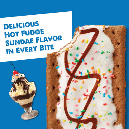 Pop-Tarts Frosted Hot Fudge Sundae Toaster Pastries, Breakfast Foods, Shelf-Stable, 27 Oz (16 Count)