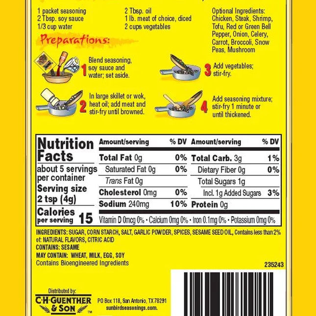 Sun-Bird Stir Fry Mix
