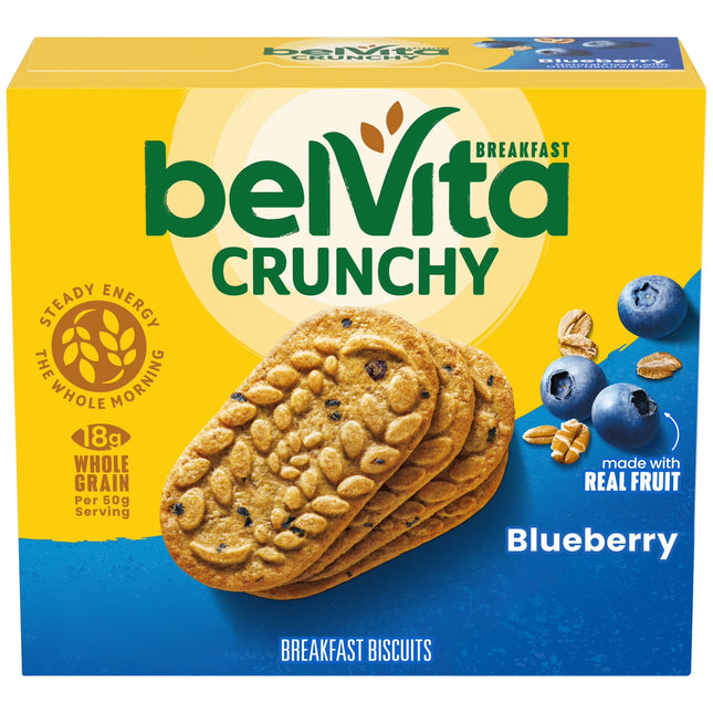 Belvita Breakfast Bars Biscuits, Blueberry, 5 Packs (4 Biscuits per Pack)