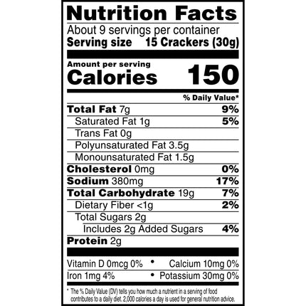 Town House Flipsides Minis House Seasoned Oven Baked Crackers, Lunch Snacks, 10.2 Oz