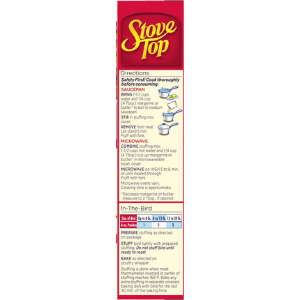 Stove Top Chicken Stuffing Mix Side Dish, 6 Oz Box