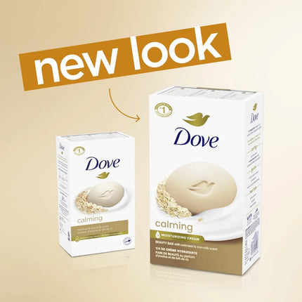 Dove Beauty Bar Women'S Bath Soap Calming Oatmeal & Rice Milk, 3.75 Oz 4 Bars