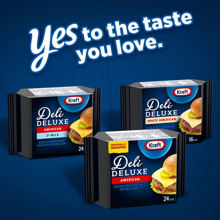 Kraft Deli Deluxe American Cheese Wrapped Slices, 24 Ct Pk, Refrigerated