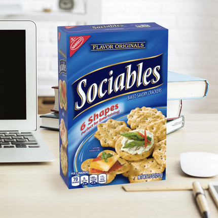 Flavor Originals Sociables Baked Savory Crackers, Party Snacks, 7.5 Oz