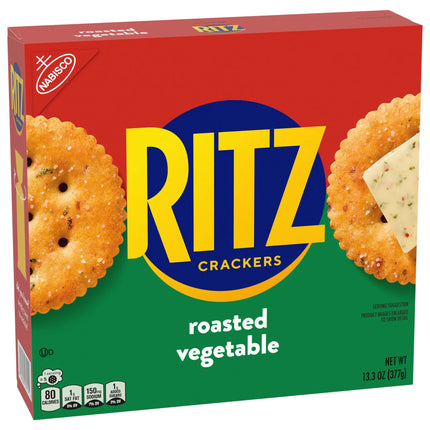 RITZ Roasted Vegetable Crackers, Snacks for Kids and Adults, Lunch Snacks, 13.3 Oz