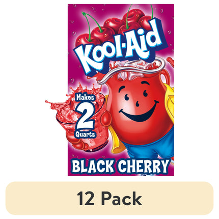 Kool-Aid Unsweetened Black Cherry Powdered Soft Drink Mix, 0.13 Oz Packet, Powders
