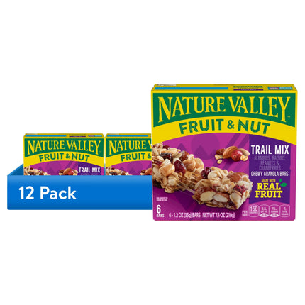 Nature Valley Chewy Fruit and Nut Granola Bars, Trail Mix, 6 Count, 7.4 Oz
