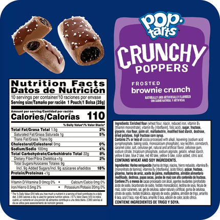 Pop-Tarts Crunchy Poppers Frosted Brownie Crunch - 10Ct / 10Oz