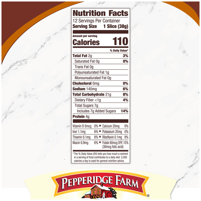 Pepperidge Farm Brown Sugar Cinnamon Swirl Breakfast Bread, 16 Oz Loaf