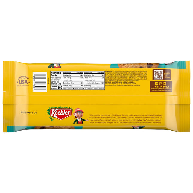 Keebler Chips Deluxe Coconut Baked Cookies, 9.45Oz