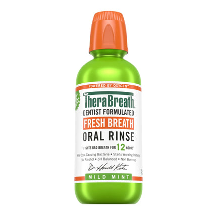 Therabreath Fresh Breath Mouthwash, Mild Mint, Alcohol-Free Mouthwash for Adults, 16 Fl Oz
