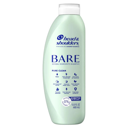 Head and Shoulders Bare Pure Clean Dandruff Shampoo, Anti-Dandruff Treatment, 13.5 FL Oz