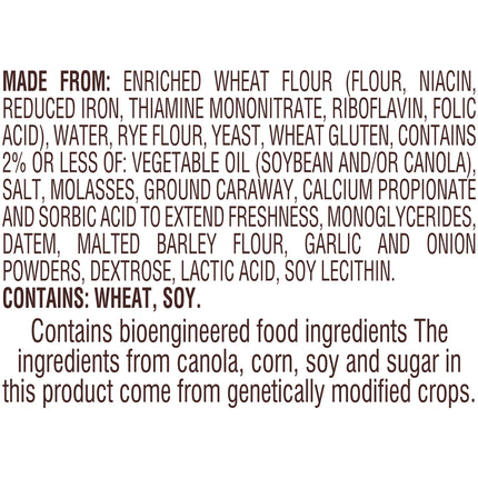 Pepperidge Farm Jewish Rye Soft Rye Bread, 16 Oz. Bag