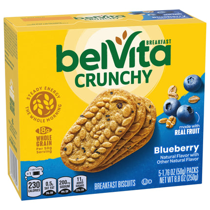 Belvita Breakfast Bars Biscuits, Blueberry, 5 Packs (4 Biscuits per Pack)