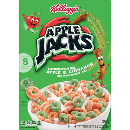 Kellogg'S Apple Jacks Breakfast Cereal, Kids Cereal, Family Breakfast, Original, 8.9Oz Box (1 Box)