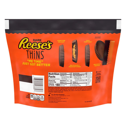 Reese'S Thins Dark Chocolate Peanut Butter Cups Candy, Family Pack 12.03 Oz