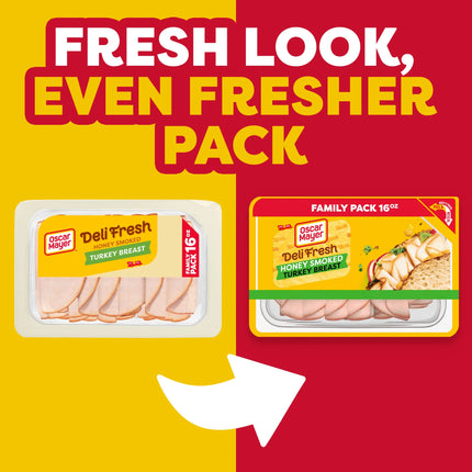 Oscar Mayer Deli Fresh Honey Smoked Sliced Turkey Breast Deli Lunch Meat, 16 Oz Package