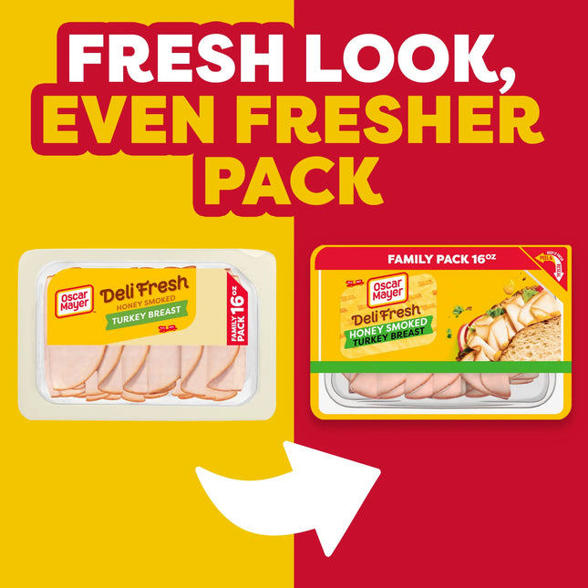 Oscar Mayer Deli Fresh Honey Smoked Sliced Turkey Breast Deli Lunch Meat, 16 Oz Package