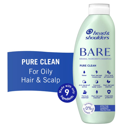 Head and Shoulders Bare Pure Clean Dandruff Shampoo, Anti-Dandruff Treatment, 13.5 FL Oz
