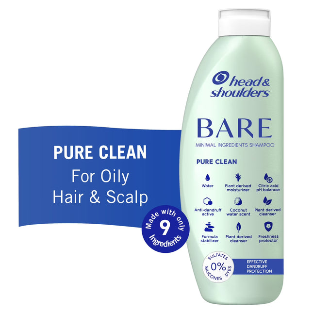 Head and Shoulders Bare Pure Clean Dandruff Shampoo, Anti-Dandruff Treatment, 13.5 FL Oz