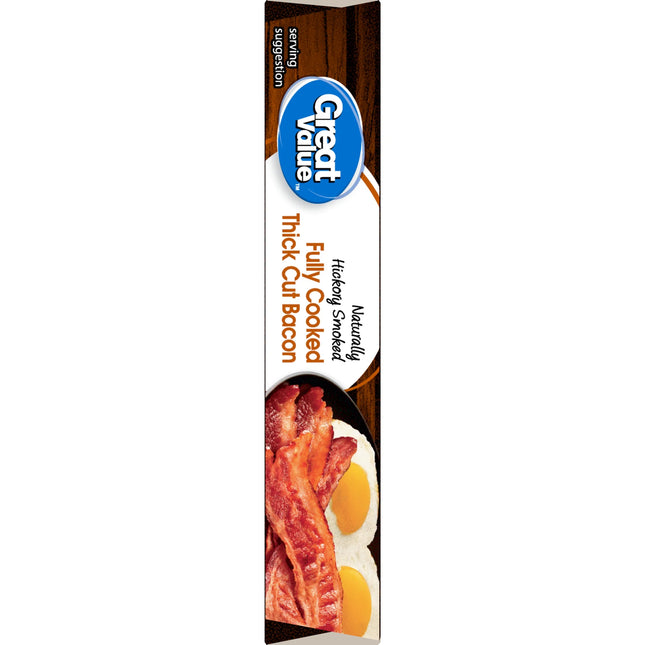Great Value Hickory Smoked Fully Cooked Thick Cut Bacon, 2.1 Oz
