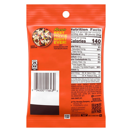 REESE'S PIECES Peanut Butter in a Crunchy Shell Candy Bag, 4.8 Oz